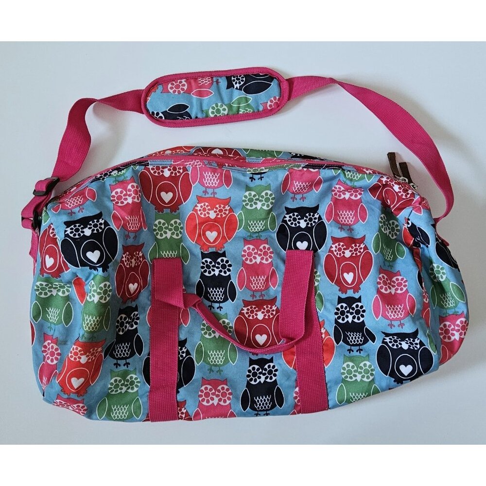 Hanna Andersson Girls Owl Canvas Duffel Bag